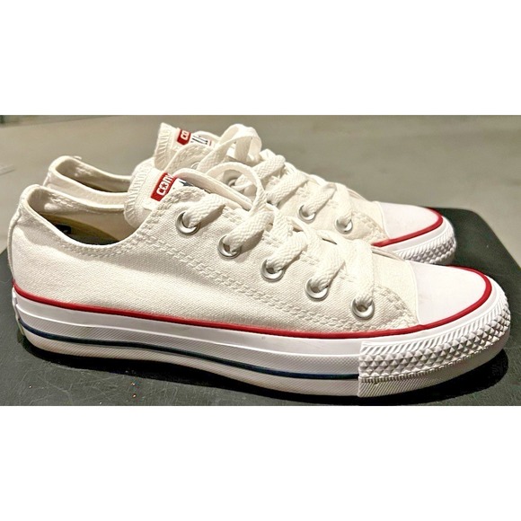 Converse Chuck Taylor All Star Low Top Sneakers White/Red Trim Men's 4/Women's 6 - Picture 6 of 11
